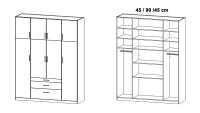 Kleiderschrank HILDESHEIM EXTRA Schrank in weiß und grau