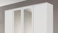 Kleiderschrank RASANT-EXTRA 4-trg weiß grau metallic Spiegel 168 cm