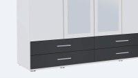 Kleiderschrank RASANT-EXTRA 4-trg weiß grau metallic Spiegel 168 cm