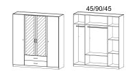 Kleiderschrank BERGHEIM Schrank abschließbar Eiche Sonoma Spiegel 181