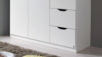 Kleiderschrank FREIHAM Drehtürenschrank Schrank 3-türig weiß 136 cm