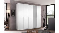 Kleiderschrank BELLEZZA 5-trg. weiß Hochglanz grau 226 cm