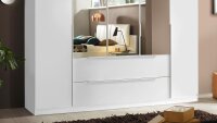 Kleiderschrank OAKLAND Schrank weiß mit Spiegel 226x210