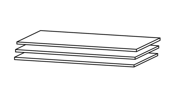 Fachboden 3er-Set Zubehör Kleiderschrank für 90er Element