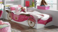 Jugendzimmer KATE weiß und rosa Print Prinzessin 4-teilig