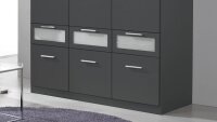 Kleiderschrank BOCHUM Schrank grau-metallic Dekor 136cm