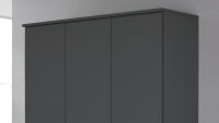 Kleiderschrank BOCHUM Schrank grau-metallic Dekor 136cm