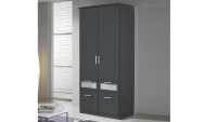 Kleiderschrank BOCHUM Schrank grau-metallic Dekor 91 cm