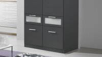 Kleiderschrank BOCHUM Schrank grau-metallic Dekor 91 cm