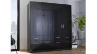 Drehtürenschrank CELLE Schrank grau Hochglanz 181x54 cm