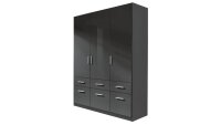 Drehtürenschrank CELLE Schrank grau Hochglanz 136x54 cm