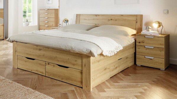 Doppelbett ADITIO BEDS Eiche Artisan inkl. Bettschubkästen