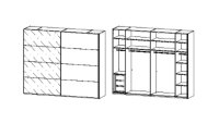 Schwebetürenschrank X-TEND Eiche Artisan grau 271x223cm