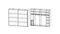 Schwebetürenschrank X-TEND Alpinweiß kristallweiß 271x223