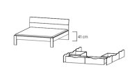 Doppelbett FLEXX in Eiche Artisan Dekor inkl. Bettschubkästen