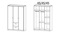 Kleiderschrank BUCHHOLZ weiß 3-türig abschließbar 136 cm