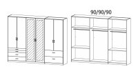 Kleiderschrank WILDBERG Schrank weiß mit Spiegel 271 cm