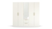 Kleiderschrank QUADRA SPIN weiß 5-trg Spiegel 226 cm