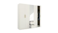 Kleiderschrank QUADRA SPIN weiß 5-trg Spiegel 226 cm