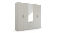 Kleiderschrank QUADRA SPIN grau 5-trg Spiegel 226 cm