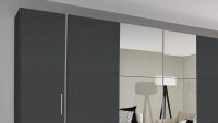 Schwebetürenschrank KRONACH grau metallic Spiegel 355 cm