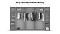 Schwebetürenschrank KRONACH grau metallic Spiegel 355 cm