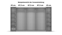 Schwebetürenschrank KRONACH grau metallic Spiegel 355 cm