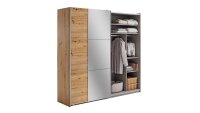 Schwebetürenschrank KRONACH Eiche Artisan Spiegel 218 cm