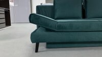 Schlafsofa SIDNEY Stoff türkis Federkern Bettkasten 200 cm