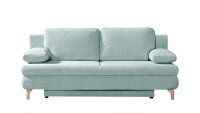 Schlafsofa ROB Stoff mint mit Bettkasten und Kissen 200 cm