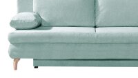 Schlafsofa ROB Stoff mint mit Bettkasten und Kissen 200 cm