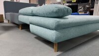 Schlafsofa ROB Stoff mint mit Bettkasten und Kissen 200 cm