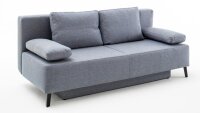 Schlafsofa SWEET Funktionssofa Stoff hellgrau Metall