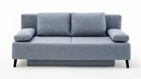 Schlafsofa SWEET Funktionssofa Stoff hellgrau Metall