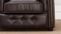 Sessel CHESTERFIELD dunkelbraun glänzend