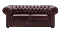 Sofa CHESTERFIELD 3-Sitzer Leder rot 198 cm