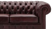 Sofa CHESTERFIELD 3-Sitzer Leder rot 198 cm