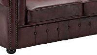 Sofa CHESTERFIELD 3-Sitzer Leder rot 198 cm