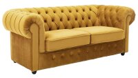 3-Sitzer Sofa CHESTERFIELD Couch Samt safrangelb 198 cm