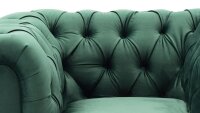 Sessel Relaxsessel CHESTERFIELD Samt dunkelgrün 114 cm