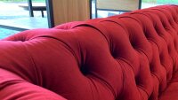 Sessel CHESTERFIELD in Samt rot Relaxsessel 114 cm