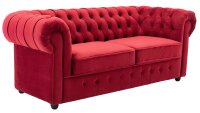 3-Sitzer Sofa CHESTERFIELD Couch in Samt rot 198 cm