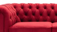 3-Sitzer Sofa CHESTERFIELD Couch in Samt rot 198 cm