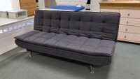 Schlafsofa CLIRK Funktionssofa 3-Sitzer Stoff grau 195 cm