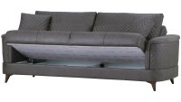 Sofa 3-Sitzer Schlafsofa MIKADO Polstermöbel in grau 248cm