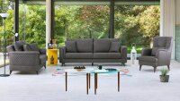 Sofa 3-Sitzer Schlafsofa MIKADO Polstermöbel in grau 248cm