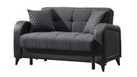 Sofa 2-Sitzer RIVER Schlafsofa in dunkelgrau schwarz 150x83