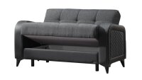 Sofa 2-Sitzer RIVER Schlafsofa in dunkelgrau schwarz 150x83