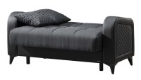 Sofa 2-Sitzer RIVER Schlafsofa in dunkelgrau schwarz 150x83