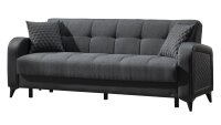 Sofa 3-Sitzer Schlafsofa RIVER in dunkelgrau schwarz 220x83